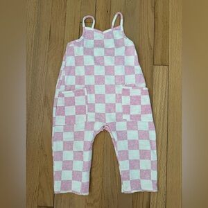 Grayson Mini Girls 2T Pink & White Checkered Sleeveless Romper